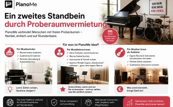 www.piano.me - Ein zweites Standbein durch Proberaumvermietung
